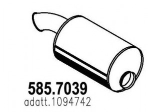 ASSO 585.7039 vidurinis / galinis duslintuvas 
 Išmetimo sistema -> Duslintuvas
1094712