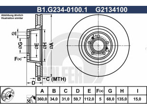 GALFER B1.G234-0100.1 stabdžių diskas 
 Stabdžių sistema -> Diskinis stabdys -> Stabdžių diskas
3D0 615 301 F, 3D0 615 301 M, 4E0 615 301 A