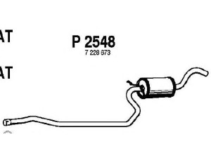 FENNO P2548 vidurinis duslintuvas 
 Išmetimo sistema -> Duslintuvas
1030398, 6189447, 6990381, 6990383