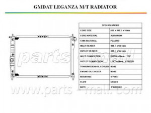 PARTS-MALL PXNDC-008 radiatorius, variklio aušinimas
96273596, 96351102, 96351102D, P96273596