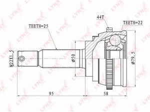 LYNXauto CO-3607A jungčių komplektas, kardaninis velenas
49500-25510, 49507-25A00, 49507-25B00