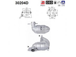 AS 30204D katalizatoriaus keitiklis 
 Išmetimo sistema -> Katalizatoriaus keitiklis
8200646007, 8200646007