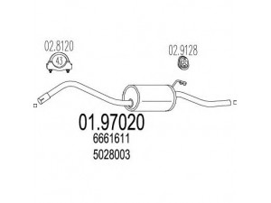 MTS 01.97020 galinis duslintuvas 
 Išmetimo sistema -> Duslintuvas
5028003, 6661611