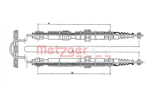 METZGER 431.2 trosas, stovėjimo stabdys 
 Stabdžių sistema -> Valdymo svirtys/trosai
60801383, 60801449, 60801790, 82390671