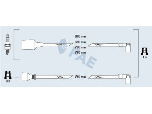 FAE 83750 uždegimo laido komplektas 
 Kibirkšties / kaitinamasis uždegimas -> Uždegimo laidai/jungtys