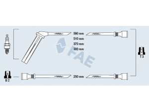 FAE 85540 uždegimo laido komplektas 
 Kibirkšties / kaitinamasis uždegimas -> Uždegimo laidai/jungtys
42 39 000, 91 46 895, 91 46 903