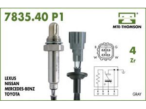MTE-THOMSON 7835.40.043P1 lambda jutiklis 
 Išmetimo sistema -> Jutiklis/zondas
89465-52200, 89465-52280, 89465-52200