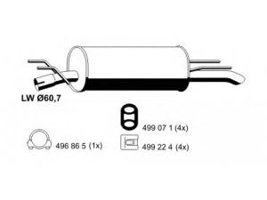 ERNST 023153 galinis duslintuvas 
 Išmetimo sistema -> Duslintuvas
8 52 380, 9157099