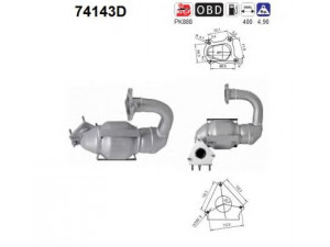 AS 74143D katalizatoriaus keitiklis 
 Išmetimo sistema -> Katalizatoriaus keitiklis
2080000Q0F, 4400985, 4416797, 4418626