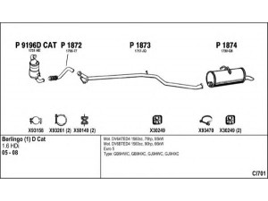 FENNO CI701 išmetimo sistema 
 Išmetimo sistema -> Išmetimo sistema, visa