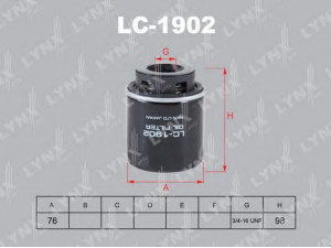 LYNXauto LC-1902 alyvos filtras 
 Filtrai -> Alyvos filtras
03C 115 561 D, 03C 115 561 E