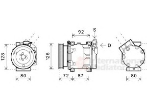 VAN WEZEL 4300K479 kompresorius, oro kondicionierius 
 Oro kondicionavimas -> Kompresorius/dalys
8200802608, 8200866440