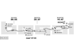 BOSAL 058.249.56 išmetimo sistema 
 Išmetimo sistema -> Išmetimo sistema, visa