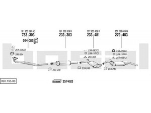 BOSAL 090.195.00 išmetimo sistema 
 Išmetimo sistema -> Išmetimo sistema, visa