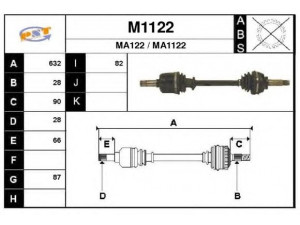 SNRA M1122 kardaninis velenas 
 Ratų pavara -> Kardaninis velenas