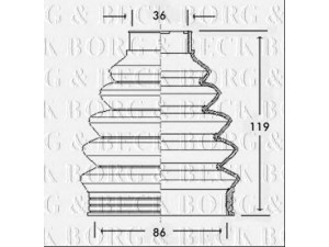 BORG & BECK BCB2280 gofruotoji membrana, kardaninis velenas 
 Ratų pavara -> Gofruotoji membrana
329303, 329303, 3293.03