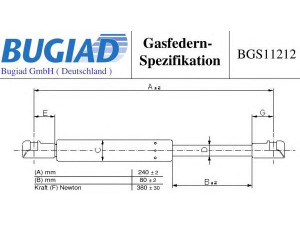 BUGIAD BGS11212 dujinė spyruoklė, gaubtas 
 Kėbulas -> Dujinės spyruoklės
997 511 551 01