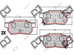 DJ PARTS BP1746 stabdžių trinkelių rinkinys, diskinis stabdys 
 Techninės priežiūros dalys -> Papildomas remontas
06022SP8000, 06430SAAJ50, 43022-SD0-A00