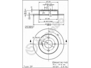BREMBO 08.7355.10 stabdžių diskas 
 Stabdžių sistema -> Diskinis stabdys -> Stabdžių diskas
432065F001