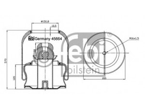 FEBI BILSTEIN 45664 dėklas, pneumatinė pakaba
628 320 09 25, 628 320 09 25