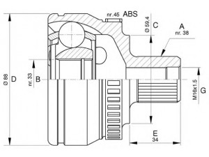 OPEN PARTS CVJ5444.10 jungčių komplektas, kardaninis velenas 
 Ratų pavara -> Sujungimai/komplektas
8E0407305A, 8E0407305D, 8E0498099