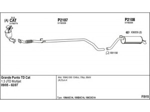 FENNO FI915 išmetimo sistema 
 Išmetimo sistema -> Išmetimo sistema, visa