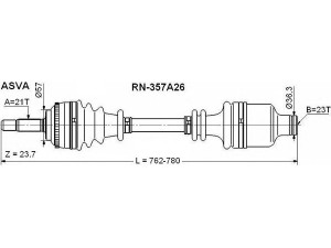 ASVA RN-357A26 kardaninis velenas 
 Ratų pavara -> Kardaninis velenas