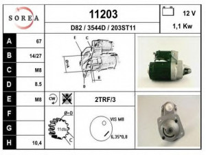 EAI 11203 starteris 
 Elektros įranga -> Starterio sistema -> Starteris
46235352