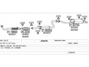 MTS C290154008895 išmetimo sistema 
 Išmetimo sistema -> Išmetimo sistema, visa