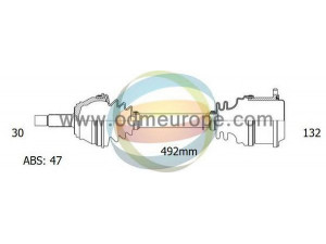 ODM-MULTIPARTS 18-082421 kardaninis velenas 
 Ratų pavara -> Kardaninis velenas
3815A308, MR580692