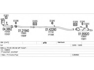 MTS C260588004146 išmetimo sistema 
 Išmetimo sistema -> Išmetimo sistema, visa