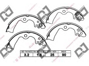 DJ PARTS BS1124 stabdžių trinkelių komplektas 
 Techninės priežiūros dalys -> Papildomas remontas
440602U025, 4406041B25, 4406050425