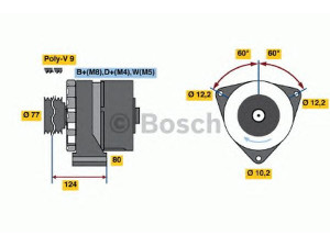 BOSCH 0 986 041 030 kintamosios srovės generatorius 
 Elektros įranga -> Kint. sr. generatorius/dalys -> Kintamosios srovės generatorius
009 154 99 02, 009 154 99 02 80