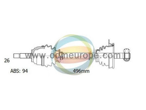 ODM-MULTIPARTS 18-253011 kardaninis velenas 
 Ratų pavara -> Kardaninis velenas
4195459, 8827800, 8828006