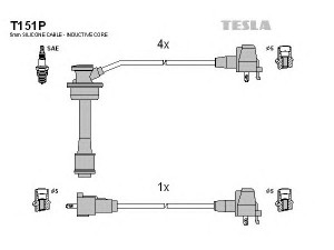 TESLA T151P uždegimo laido komplektas 
 Kibirkšties / kaitinamasis uždegimas -> Uždegimo laidai/jungtys