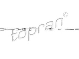 TOPRAN 109 814 trosas, stovėjimo stabdys 
 Stabdžių sistema -> Valdymo svirtys/trosai
2D0 609 701D