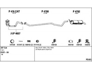 FENNO PE403 išmetimo sistema 
 Išmetimo sistema -> Išmetimo sistema, visa