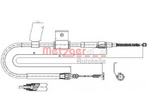 METZGER 631.31 trosas, stovėjimo stabdys 
 Stabdžių sistema -> Valdymo svirtys/trosai
46471702