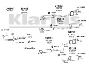 KLARIUS 330491E išmetimo sistema 
 Išmetimo sistema -> Išmetimo sistema, visa