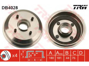 TRW DB4028 stabdžių būgnas 
 Stabdžių sistema -> Būgninis stabdys -> Stabdžių būgnas
1045392, 1045654, 3052385, 6176743