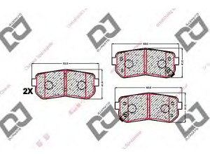 DJ PARTS BP1598 stabdžių trinkelių rinkinys, diskinis stabdys 
 Techninės priežiūros dalys -> Papildomas remontas
58302-1GA00, 583021GA00