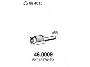 ASSO 46.0009 katalizatoriaus keitiklis 
 Išmetimo sistema -> Katalizatoriaus keitiklis
6K0131701PX