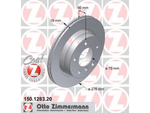 ZIMMERMANN 150.1283.20 stabdžių diskas 
 Stabdžių sistema -> Diskinis stabdys -> Stabdžių diskas
3421 1 162 315, 3421 1 165 211