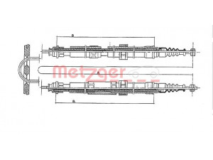 METZGER 431.3 trosas, stovėjimo stabdys 
 Stabdžių sistema -> Valdymo svirtys/trosai
46408830, 60808316, 82481842, 82481842
