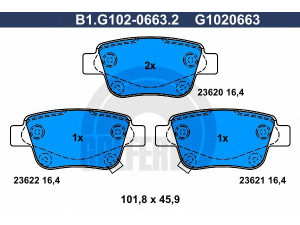 GALFER B1.G102-0663.2 stabdžių trinkelių rinkinys, diskinis stabdys 
 Techninės priežiūros dalys -> Papildomas remontas
04466-05010, 04466-05020, 04466-28110