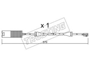 TRUSTING SU.208 įspėjimo kontaktas, stabdžių trinkelių susidėvėjimas 
 Stabdžių sistema -> Susidėvėjimo indikatorius, stabdžių trinkelės
34 35 1 182 064