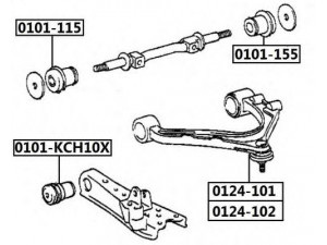 ASVA 0124-102 vikšro valdymo svirtis 
 Ašies montavimas/vairavimo mechanizmas/ratai -> Valdymo svirtis/pasukamosios svirties sujungimas -> Vairo trauklės (valdymo svirtis, išilginis balansyras, diago
48067-29075