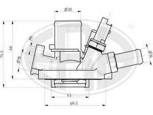 ERA 350213 termostatas, aušinimo skystis 
 Aušinimo sistema -> Termostatas/tarpiklis -> Thermostat
55215006