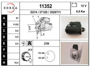 EAI 11352 starteris 
 Elektros įranga -> Starterio sistema -> Starteris