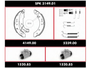 REMSA SPK 3149.01 stabdžių rinkinys, būgniniai stabdžiai 
 Stabdžių sistema -> Būgninis stabdys -> Stabdžių remonto rinkinys